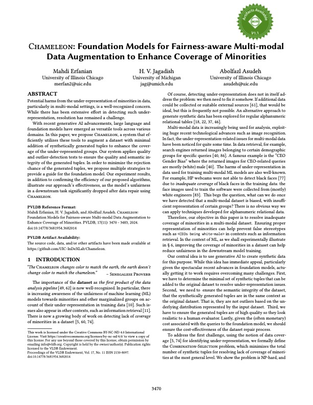 Illustration for the Chameleon paper on fairness-aware multimodal data augmentation