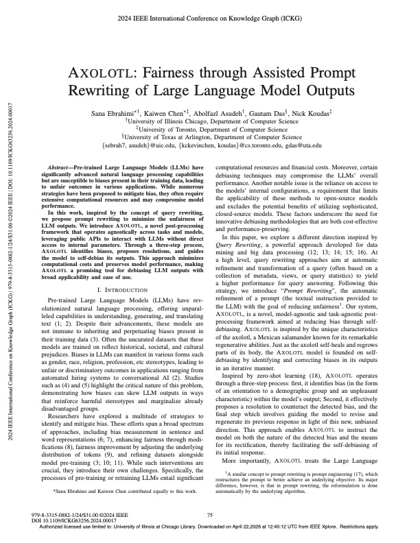 Illustration for the AXOLOTL paper on assisted self-debiasing of LLM outputs