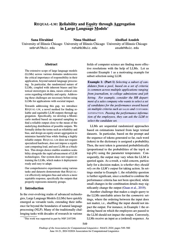 Illustration for the REQUAL-LM paper on reliable and equitable LLM output aggregation