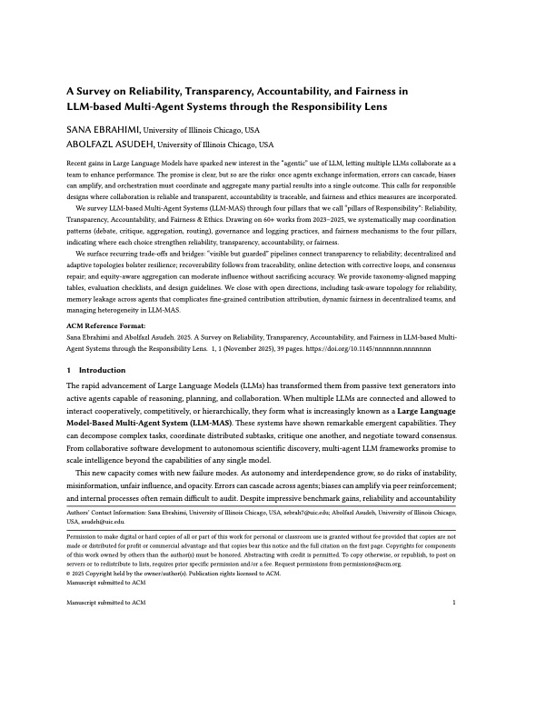 Illustration for the Responsibility Lens survey on LLM-based multi-agent systems